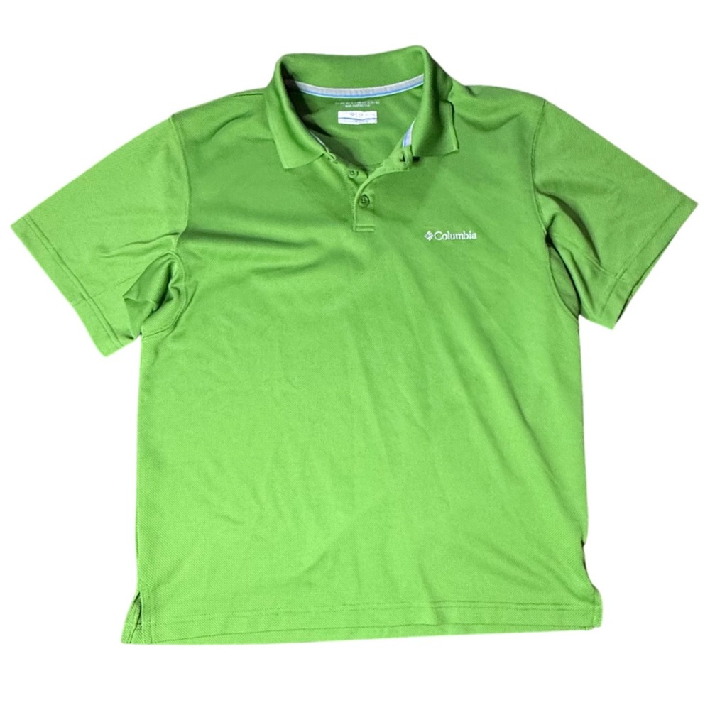Columbia Mens Polo Shirt Medium M‎ Green Short Sleeve Golf Athletic Casual